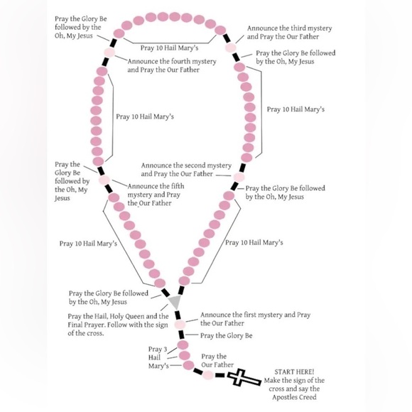 white rosery with silver cross embellished beads - Picture 6 of 7